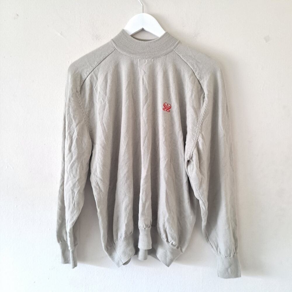 Celestial Laurel Green Mockneck Wool Light Sweater
